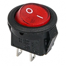 Выключатель клавишный круглый 250V 3А (2с) ON-OFF красный Micro Rexant