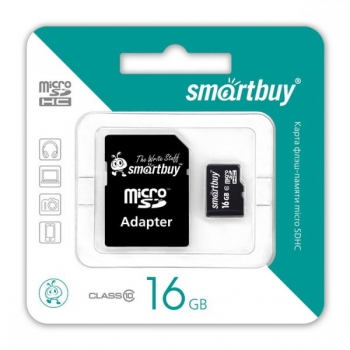 Флеш карта SmartBuy MicroSD  Class 10 16Gb