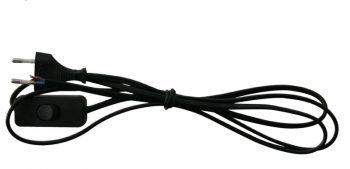 Шнур для бра с проходным выключателем, черный 1,5м