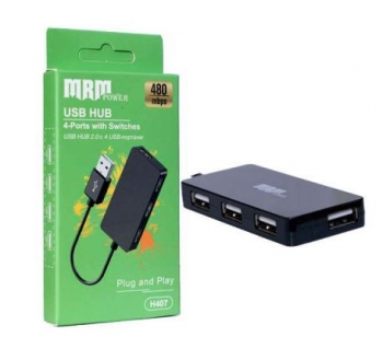 USB-разветвитель (Хаб) H407 4USB Ports 2.0 (Black)