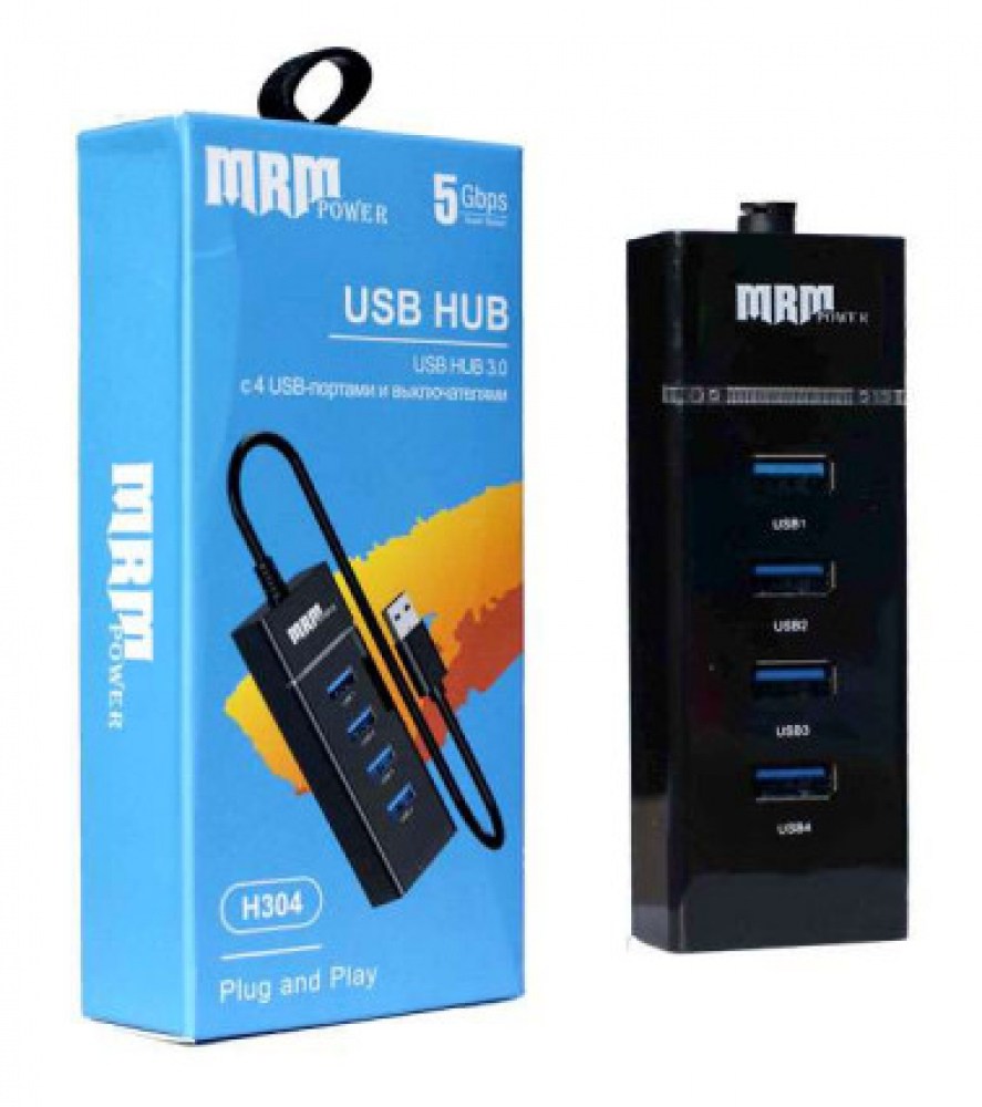 USB-разветвитель (Хаб) H304 4USB Ports 3.0 (Black)